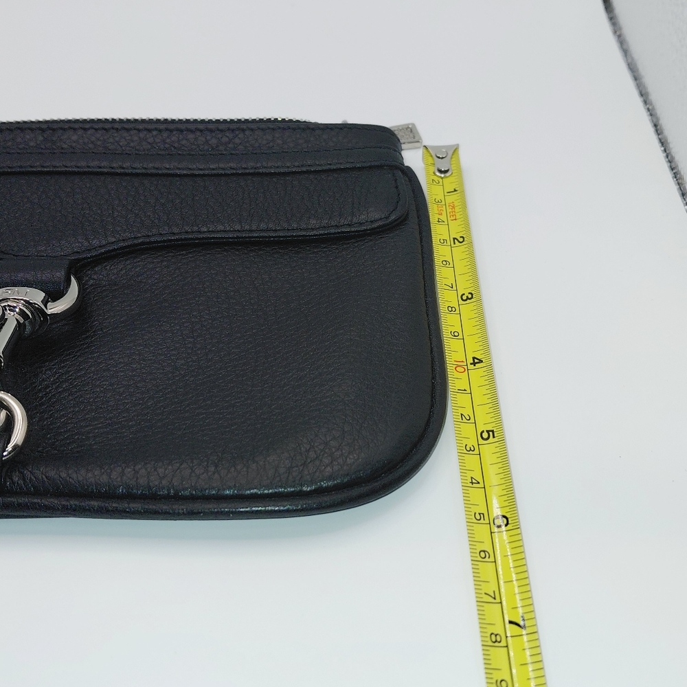 Rebecca Minkoff Black Pebbled Leather Wristlet Clutch - Picture 8 of 8